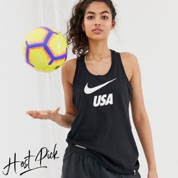 Nike Tops - NIKE Women’s USA Black & white dri-fit tank top L